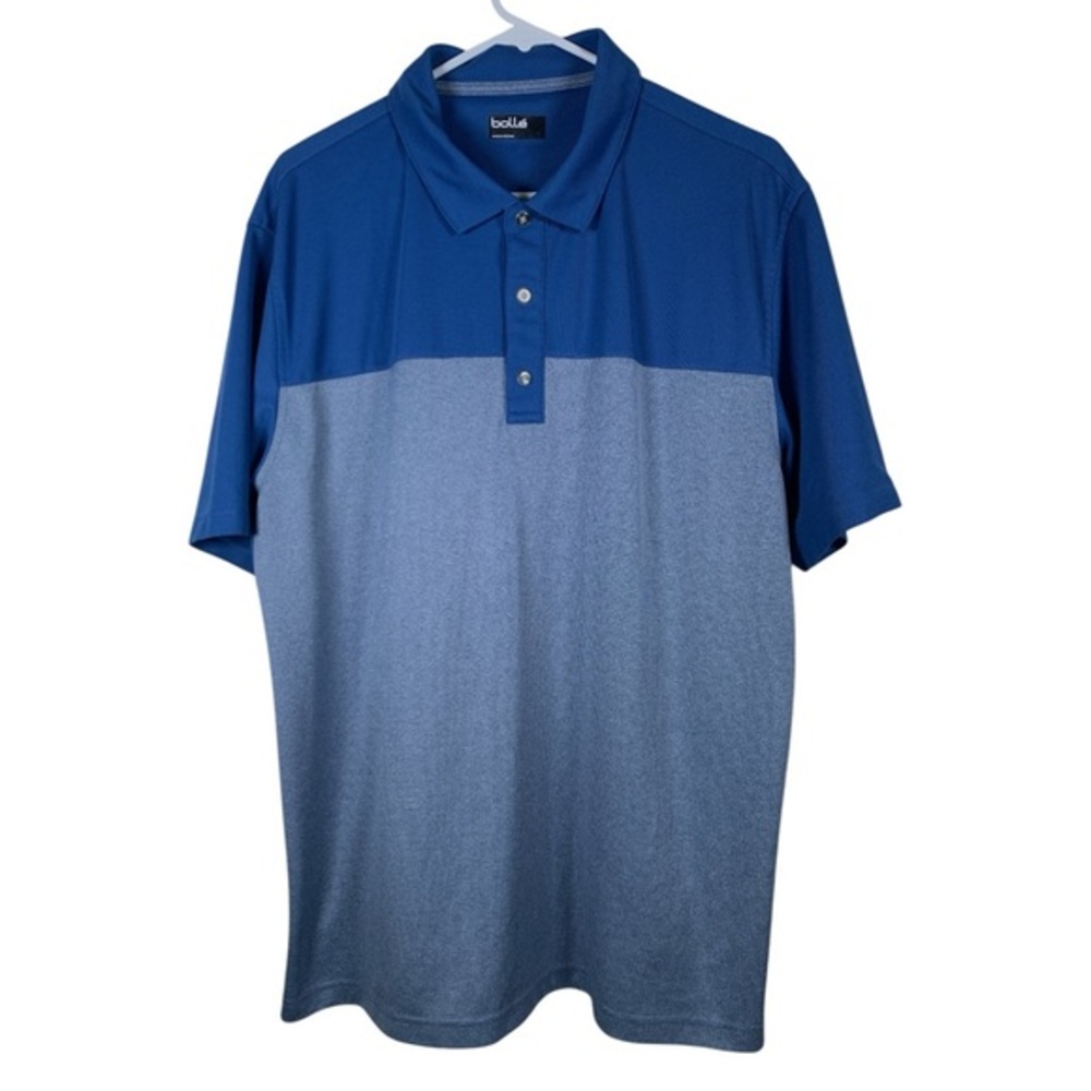 Bolle Blue Gray Colorblock Golf Polo Shirt Size XL EUC #0785